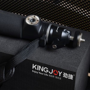 KINGJOY H100D-63 alumínium fényképezőgép-hosszabbító szelfi bot, 360 fokos forgó fém gömbfejjel
